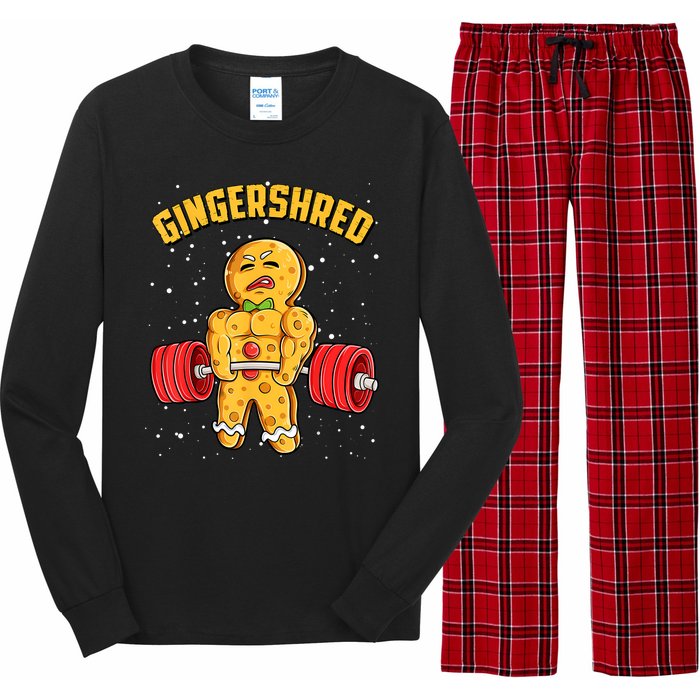 Gingershred Funny Gingerbread Gym Bodybuilding Christmas Long Sleeve Pajama Set