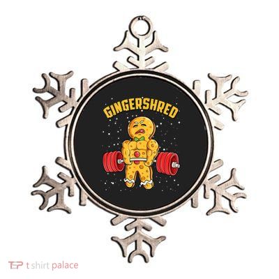 Gingershred Funny Gingerbread Gym Bodybuilding Christmas Metallic Star Ornament
