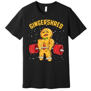 Gingershred Funny Gingerbread Gym Bodybuilding Christmas Premium T-Shirt