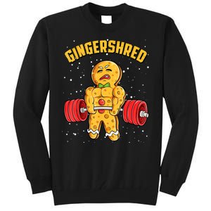 Gingershred Funny Gingerbread Gym Bodybuilding Christmas Tall Sweatshirt