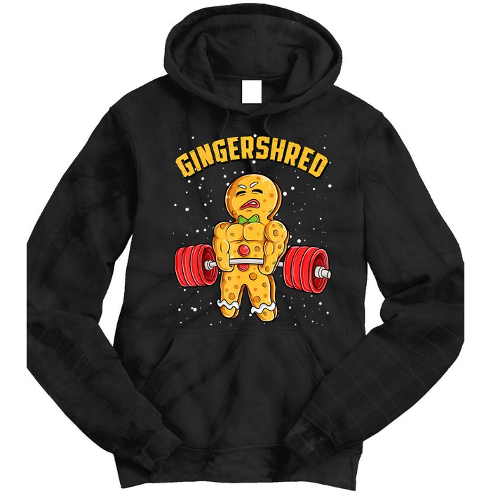 Gingershred Funny Gingerbread Gym Bodybuilding Christmas Tie Dye Hoodie