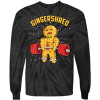 Gingershred Funny Gingerbread Gym Bodybuilding Christmas Tie-Dye Long Sleeve Shirt