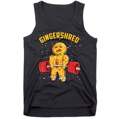 Gingershred Funny Gingerbread Gym Bodybuilding Christmas Tank Top