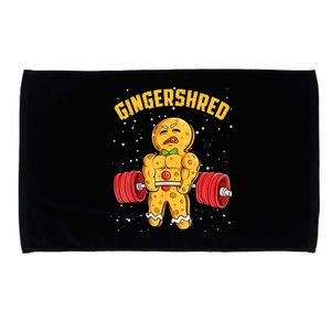 Gingershred Funny Gingerbread Gym Bodybuilding Christmas Microfiber Hand Towel