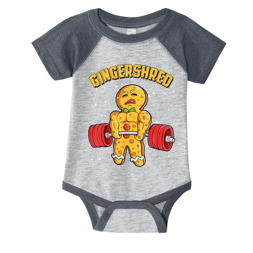 Gingershred Funny Gingerbread Gym Bodybuilding Christmas Infant Baby Jersey Bodysuit
