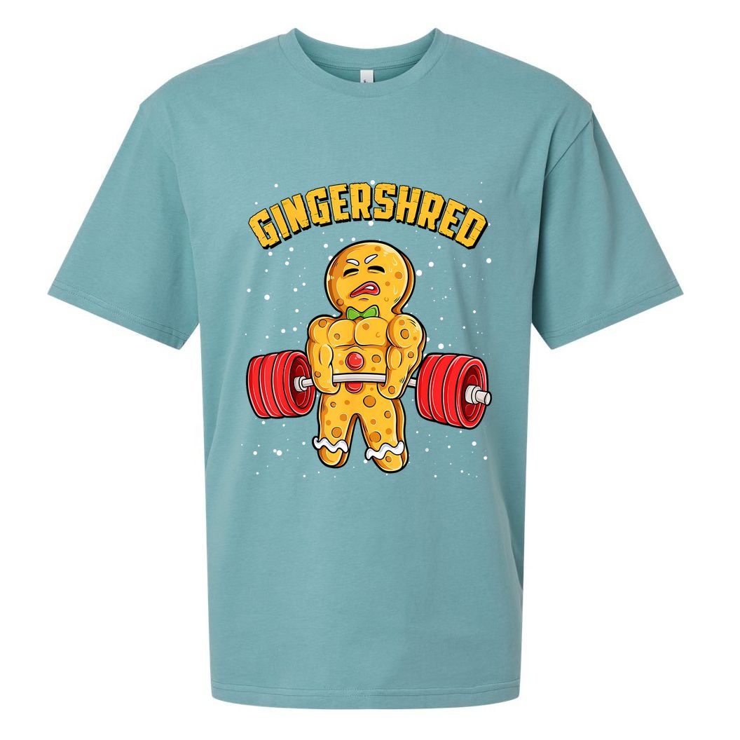 Gingershred Funny Gingerbread Gym Bodybuilding Christmas Sueded Cloud Jersey T-Shirt