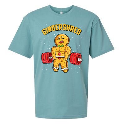 Gingershred Funny Gingerbread Gym Bodybuilding Christmas Sueded Cloud Jersey T-Shirt