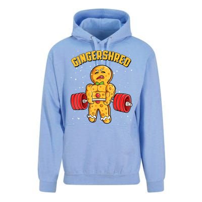 Gingershred Funny Gingerbread Gym Bodybuilding Christmas Unisex Surf Hoodie