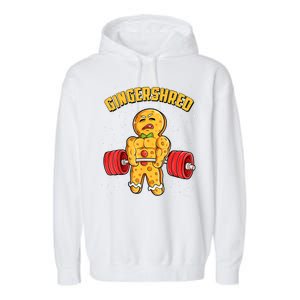 Gingershred Funny Gingerbread Gym Bodybuilding Christmas Garment-Dyed Fleece Hoodie