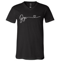 Gigi For Grandma Women Christmas Mother's Day Birthday Gift V-Neck T-Shirt