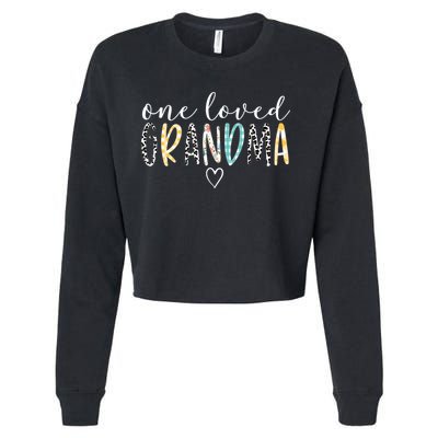 Grandma Funny Gift One Loved Grandma MotherS Day Gift Cropped Pullover Crew