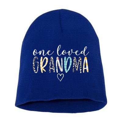 Grandma Funny Gift One Loved Grandma MotherS Day Gift Short Acrylic Beanie