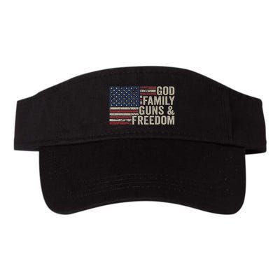 God Family Guns & Freedom Pro Gun Vintage Usa Flag Visor