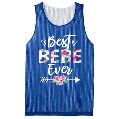 Grandma Funny Gift Best Bebe Ever Mothers Day Flower Gift Mesh Reversible Basketball Jersey Tank