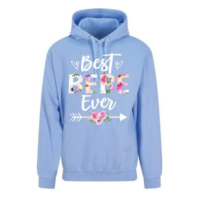 Grandma Funny Gift Best Bebe Ever Mothers Day Flower Gift Unisex Surf Hoodie