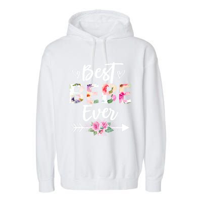 Grandma Funny Gift Best Bebe Ever Mothers Day Flower Gift Garment-Dyed Fleece Hoodie