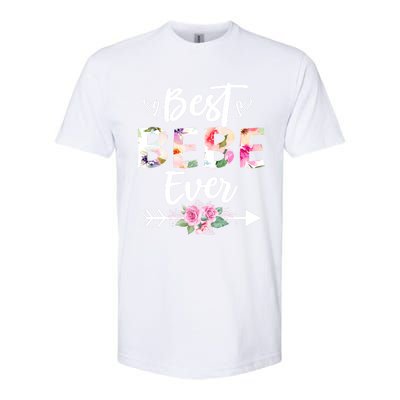 Grandma Funny Gift Best Bebe Ever Mothers Day Flower Gift Softstyle CVC T-Shirt