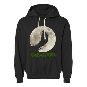 Gabaghoul Funny Hand Moon Halloween Garment-Dyed Fleece Hoodie