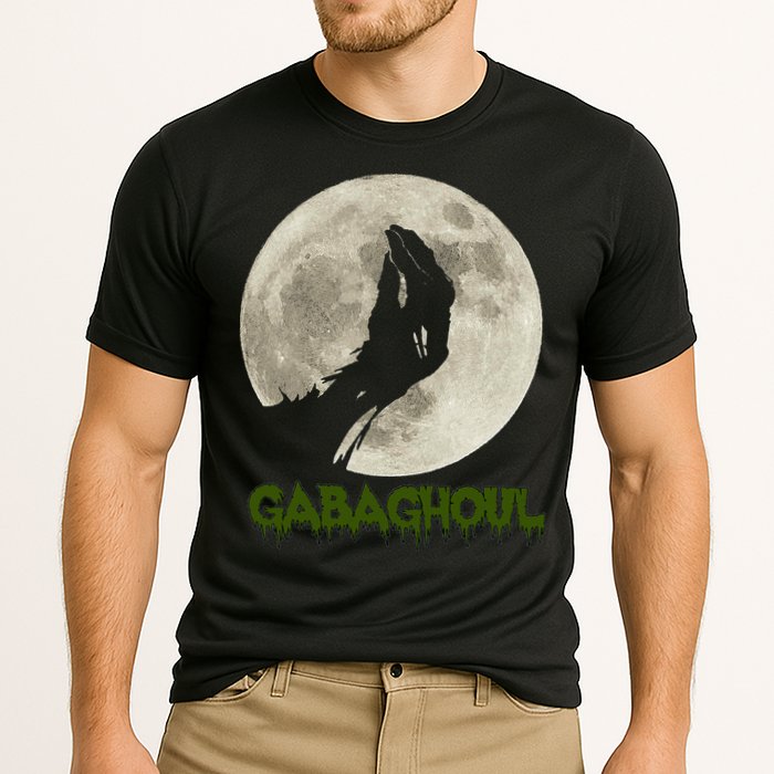 Gabaghoul Funny Hand Moon Halloween Cooling Performance Crew T-Shirt