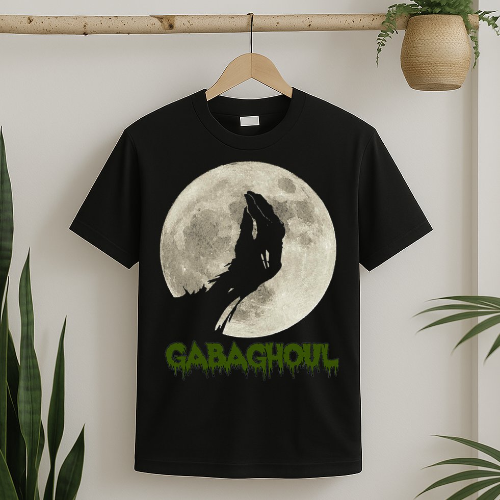 Gabaghoul Funny Hand Moon Halloween T-Shirt
