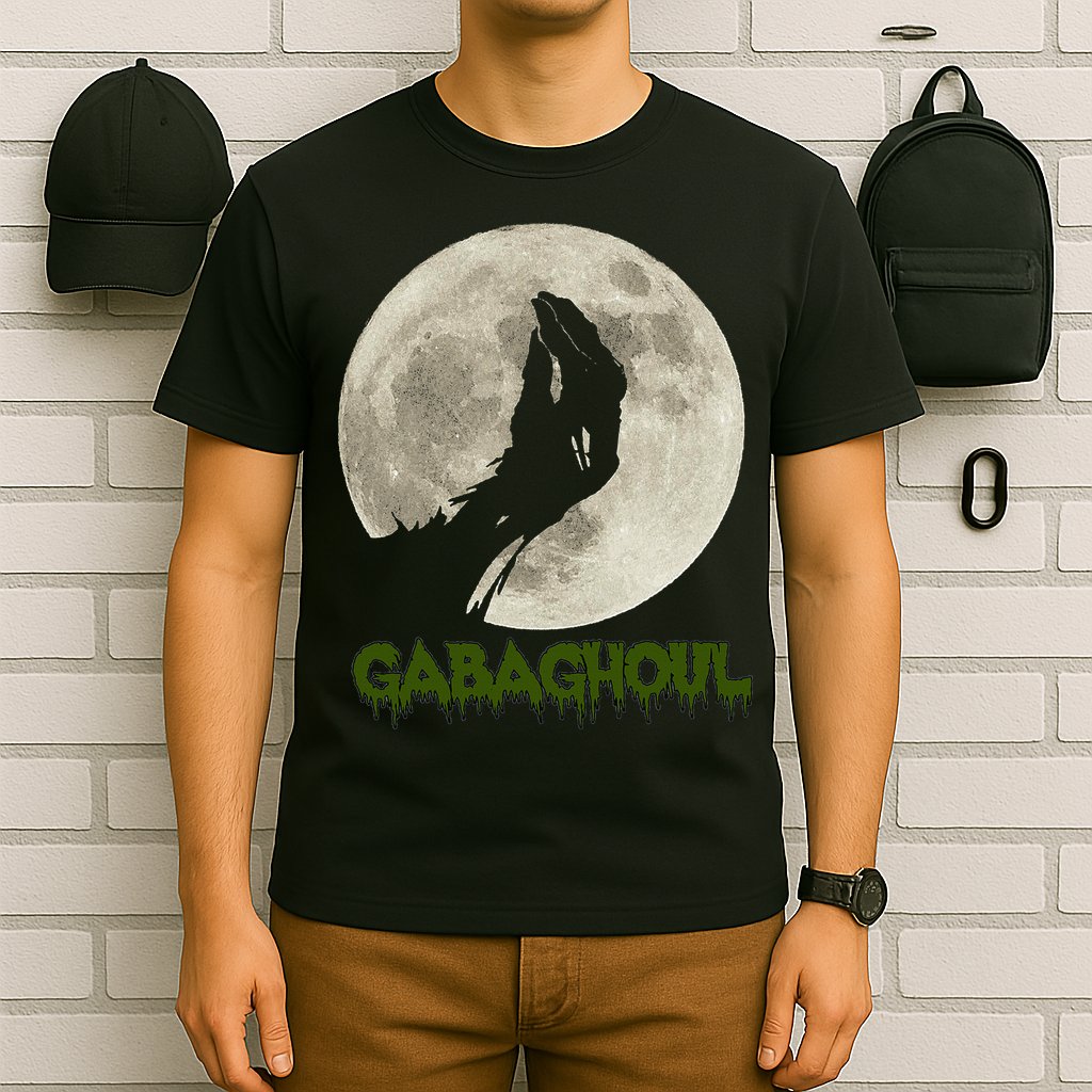 Gabaghoul Funny Hand Moon Halloween T-Shirt