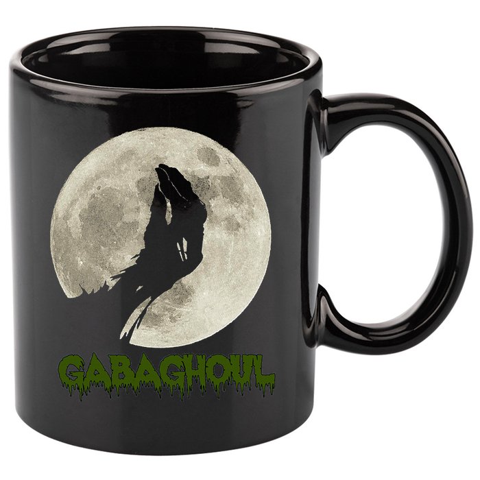 Gabaghoul Funny Hand Moon Halloween 11oz C Handle Ceramic Mug