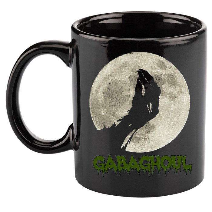 Gabaghoul Funny Hand Moon Halloween 11oz C Handle Ceramic Mug