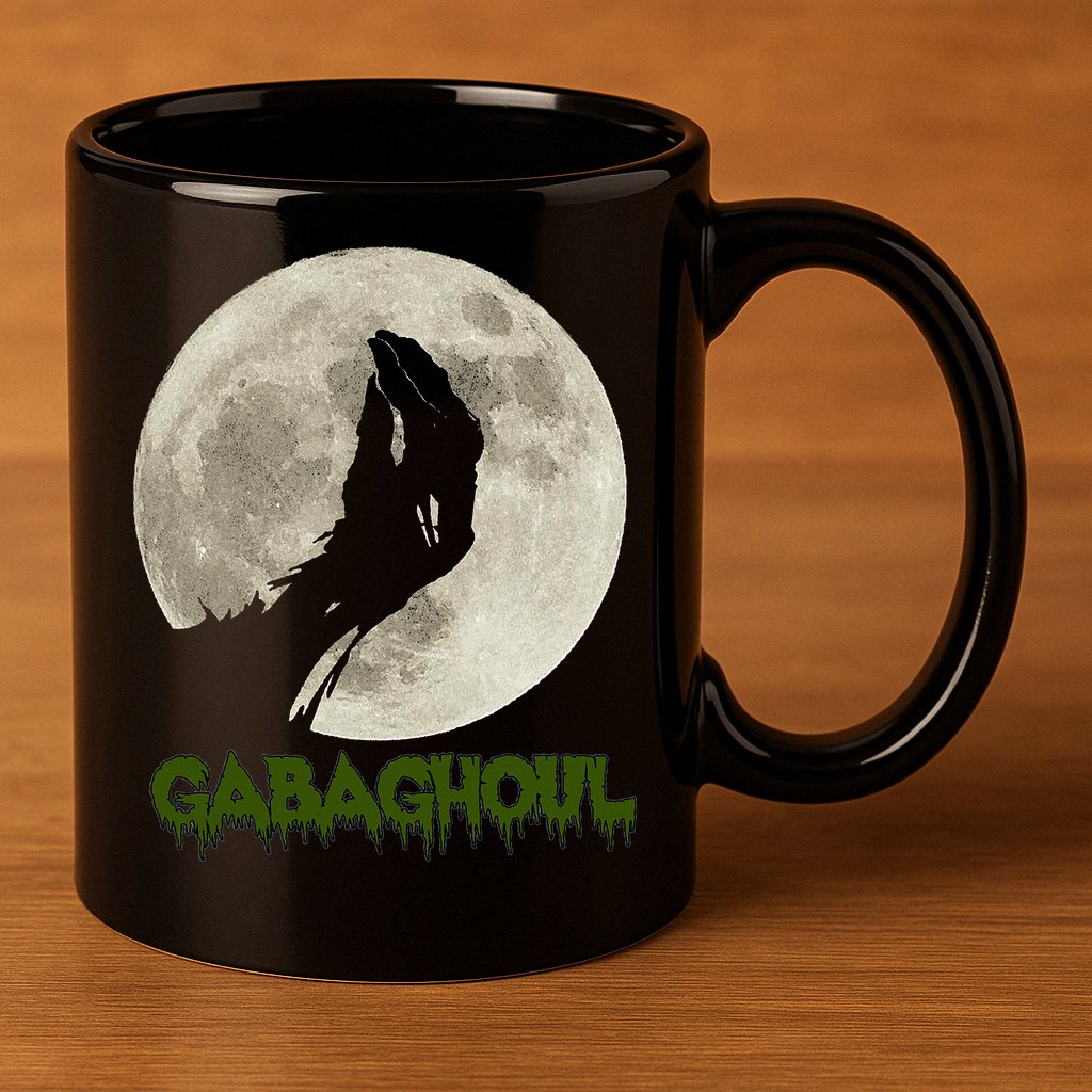 Gabaghoul Funny Hand Moon Halloween 11oz C Handle Ceramic Mug