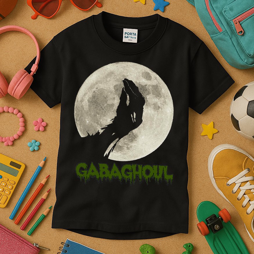 Gabaghoul Funny Hand Moon Halloween Kids T-Shirt
