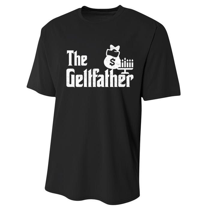 Gelt Father Hanukkah Dreidel Game Jewish Dad Performance Sprint T-Shirt