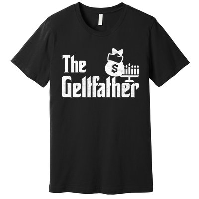 Gelt Father Hanukkah Dreidel Game Jewish Dad Premium T-Shirt