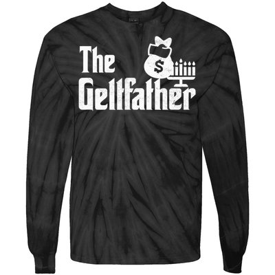 Gelt Father Hanukkah Dreidel Game Jewish Dad Tie-Dye Long Sleeve Shirt