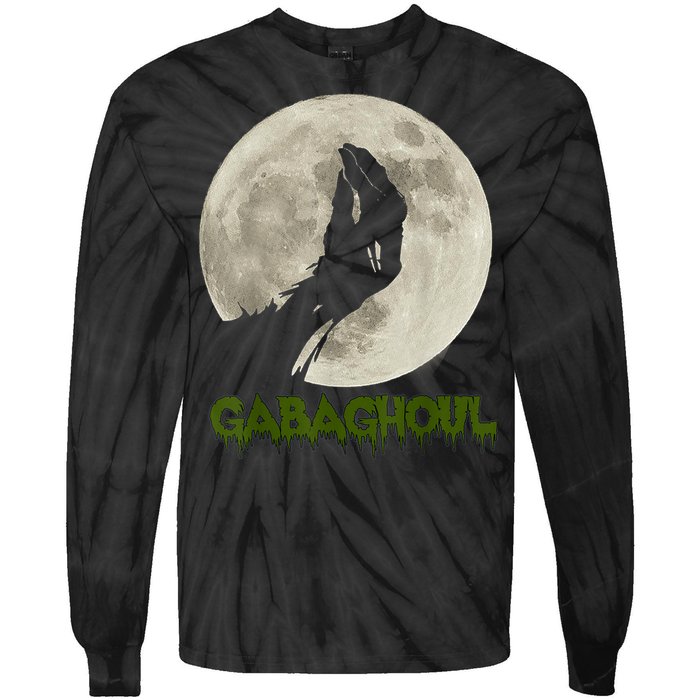 Gabaghoul Funny Hand Moon Halloween Tie-Dye Long Sleeve Shirt