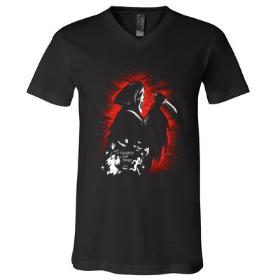 Ghost Face Halloween V-Neck T-Shirt