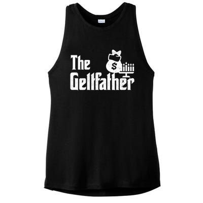 Gelt Father Hanukkah Dreidel Game Jewish Dad Menorah Latkes  Ladies PosiCharge Tri-Blend Wicking Tank