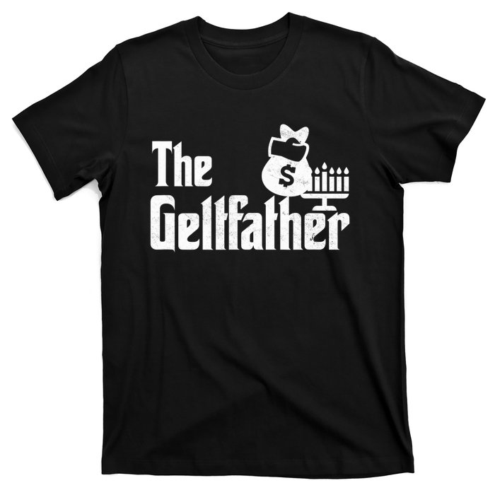 Gelt Father Hanukkah Dreidel Game Jewish Dad Menorah Latkes  T-Shirt