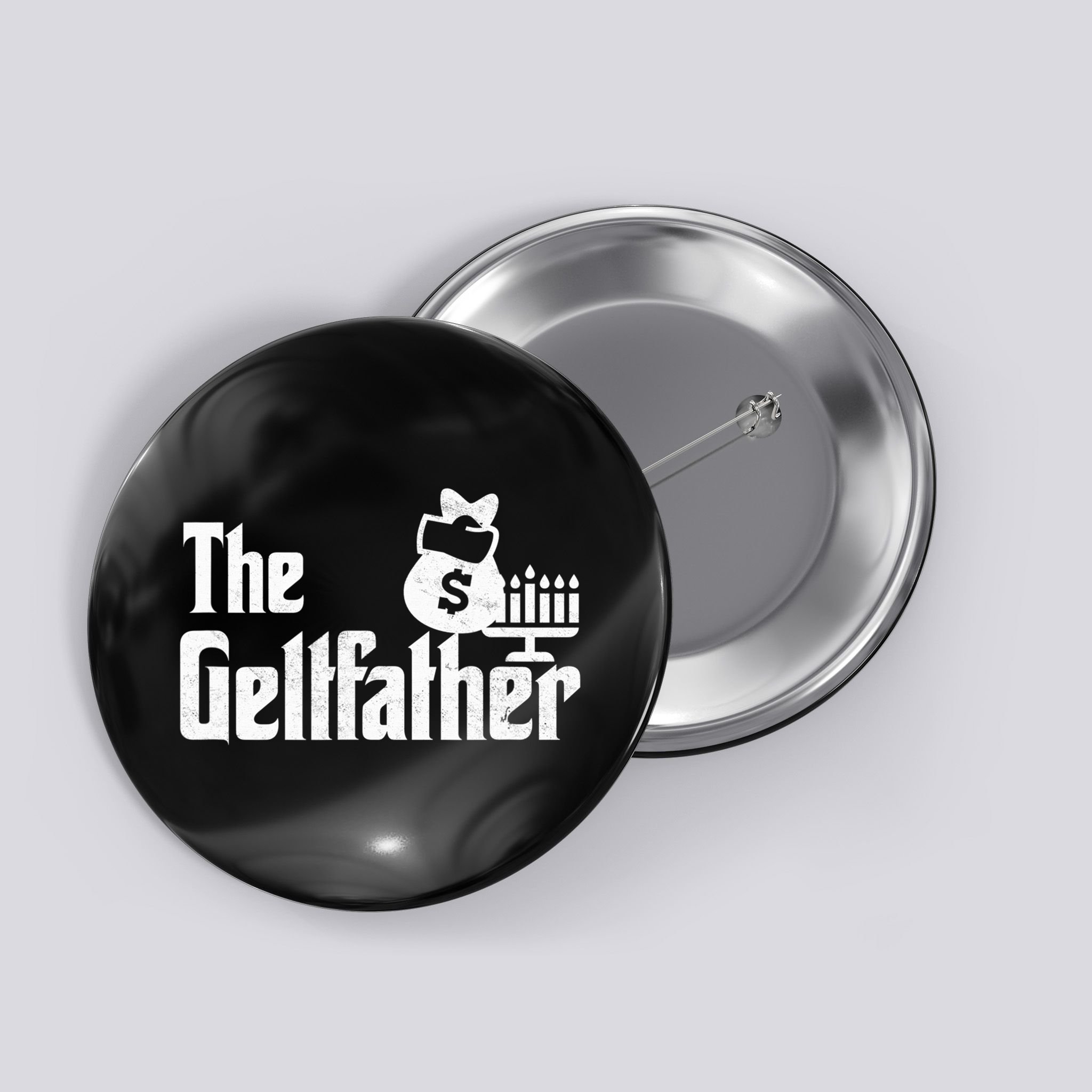 Gelt Father Hanukkah Dreidel Game Jewish Dad Menorah Latkes  Button