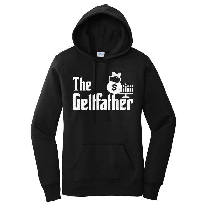 Gelt Father Hanukkah Dreidel Game Jewish Dad Menorah Latkes  Women's Pullover Hoodie