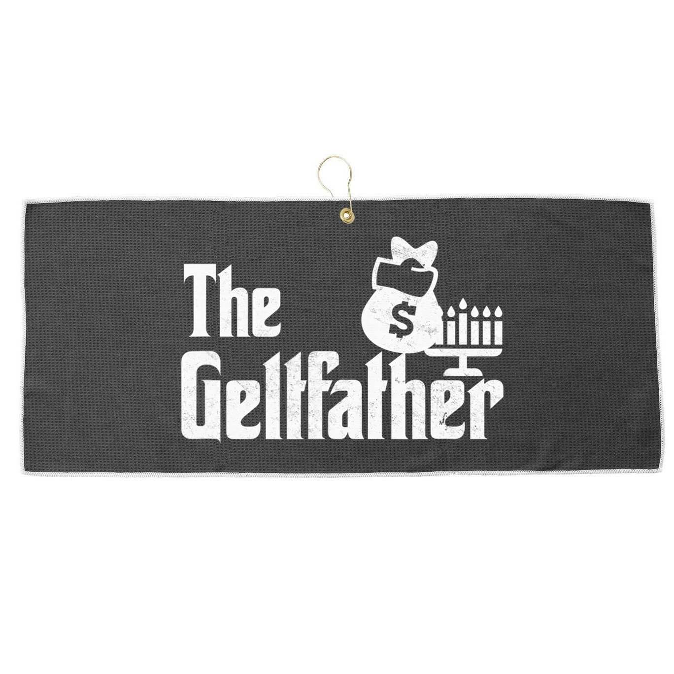 Gelt Father Hanukkah Dreidel Game Jewish Dad Menorah Latkes  Large Microfiber Waffle Golf Towel