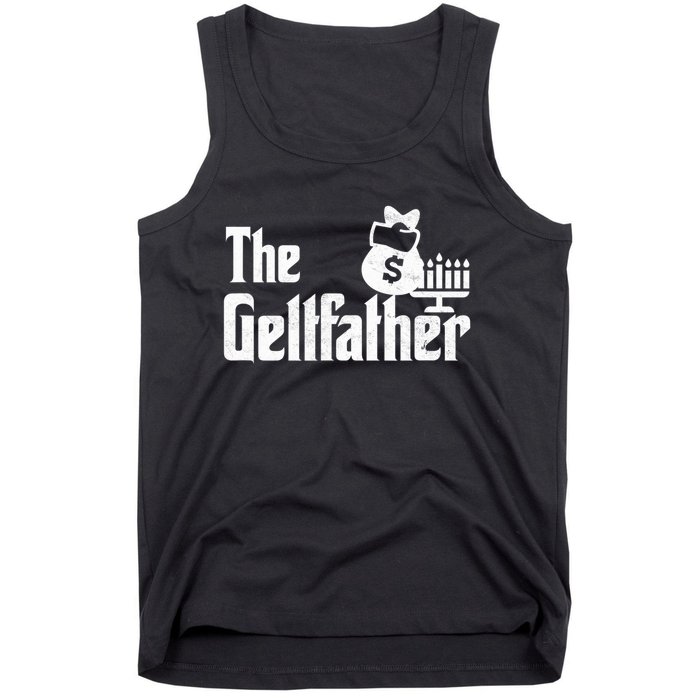 Gelt Father Hanukkah Dreidel Game Jewish Dad Menorah Latkes  Tank Top