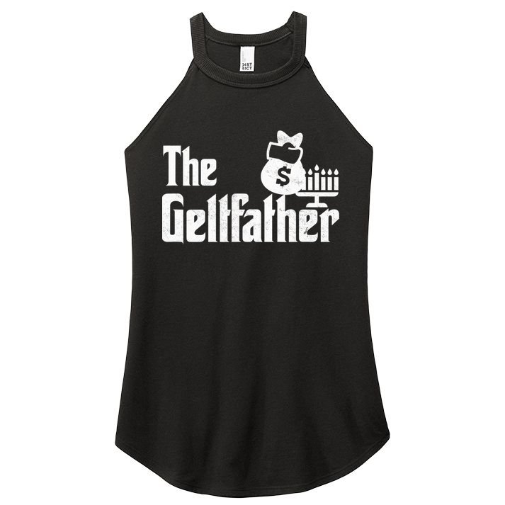 Gelt Father Hanukkah Dreidel Game Jewish Dad Menorah Latkes  Women's Perfect Tri Rocker Tank