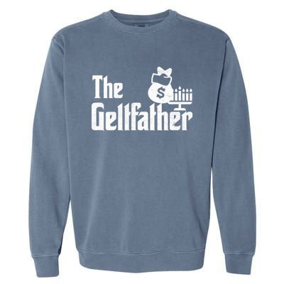 Gelt Father Hanukkah Dreidel Game Jewish Dad Menorah Latkes  Garment-Dyed Sweatshirt