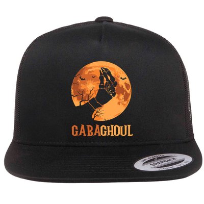 Gabaghoul Funny Halloween Moon With Hand Bats Flat Bill Trucker Hat