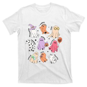 Ghost Friends Halloween AAC SLP Squad Speech Language T-Shirt