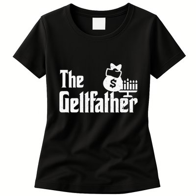 Gelt Father Hanukkah Dreidel Game Jewish Dad Menorah Latkes Womens T-Shirt