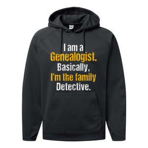 Genealogist Family Historian History Researcher Genealogy Performance Fleece Hoodie