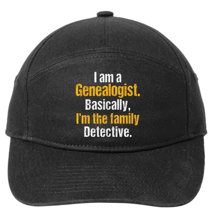 Genealogist Family Historian History Researcher Genealogy 7-Panel Snapback Hat