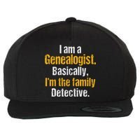 Genealogist Family Historian History Researcher Genealogy Wool Snapback Cap