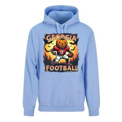 Georgia Football Halloween Pumpkin Player Spooky Georgia Jack O Lanter Unisex Surf Hoodie