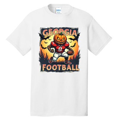 Georgia Football Halloween Pumpkin Player Spooky Georgia Jack O Lanter Tall T-Shirt